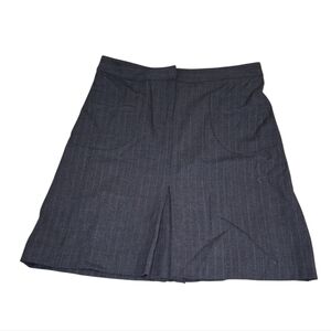 Lilly Pulitzer Pinstripe Charcoal Gray And Pink Women's Wool Skirt Size 6